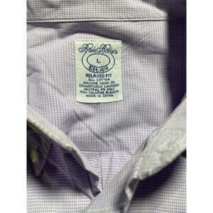 Brooks Brothers L Relaxed fit in lilac  mini check cotton  button down
